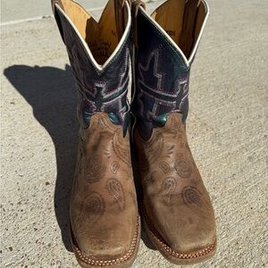 Tin Haul Kids “Pearly Paisley” Leather Boots